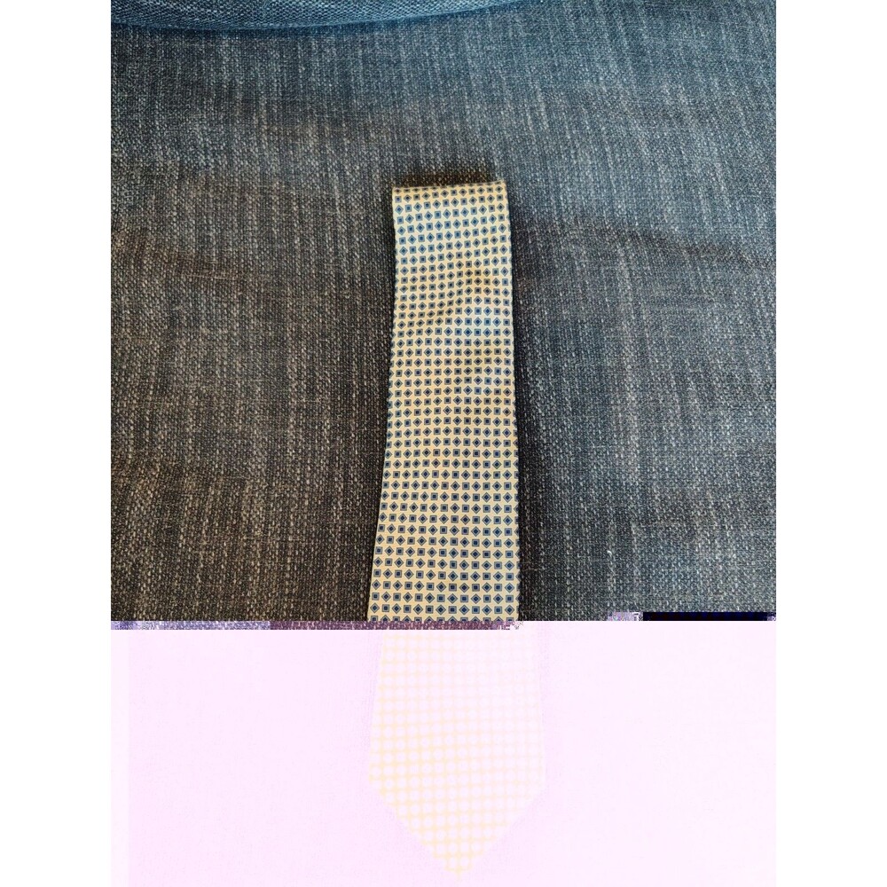 Tommy Hilfiger Vintage Silk Tie Yellow/Blue Geometric Pattern